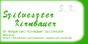 szilveszter kirnbauer business card